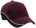 FRONT VIEW OF BASEBALL CAP MAROON/WHITE/NAVY